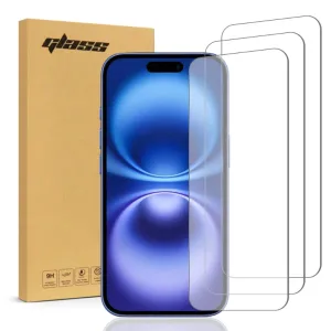 Apple iPhone 16 Tempered Glass Screen Protector 3 Per Pack Flexible Feel