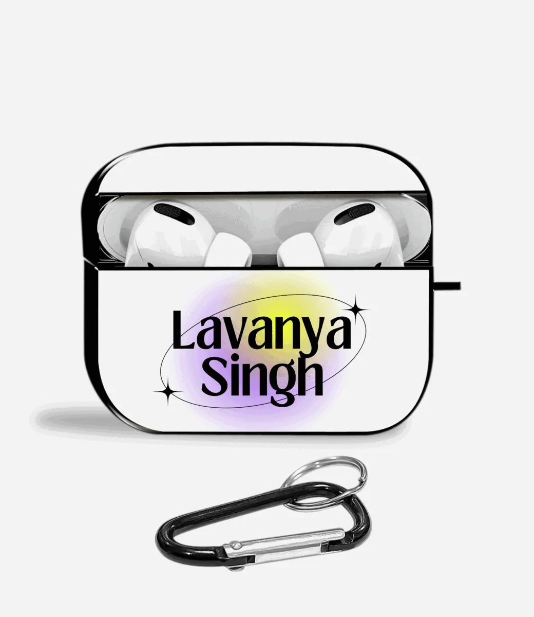 Custom Y2K Name Airpods Glass Case durable travel leather airpods cover travel essential accessory