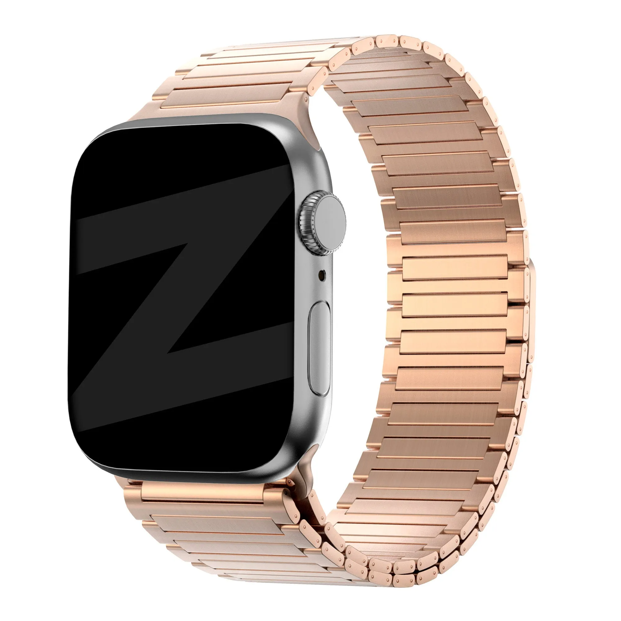 Bandz Apple Watch Magnetic Steel Strap 'Deluxe' (Rose Gold) Elegant Finish Daily Fashion Accessory