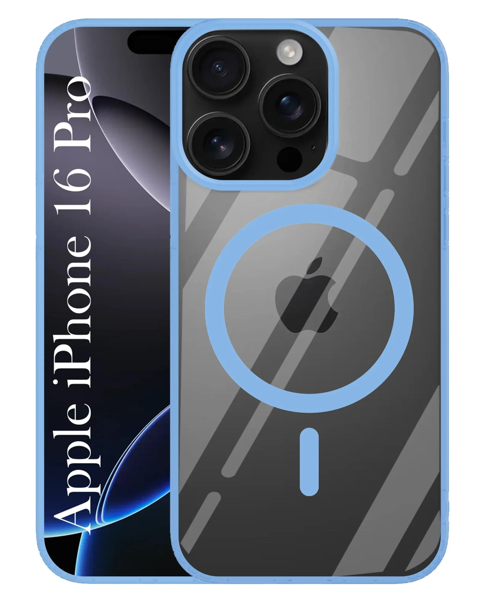 For Apple iPhone 16 Pro  Back Cover Case (MagSafe Compatible Wireless Charging | Hybrid Camera Bump Protection | Shockproof Polycarbonate Material) Transparent Shell