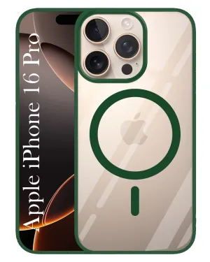 For Apple iPhone 16 Pro  Back Cover Case (MagSafe Compatible Wireless Charging | Hybrid Camera Bump Protection | Shockproof Polycarbonate Material) Pocket Size