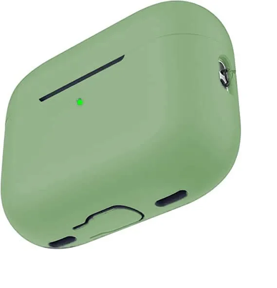 Airpods Pro 2 Soft Silicon Case - Green sleek ergonomic portable leather airpods case