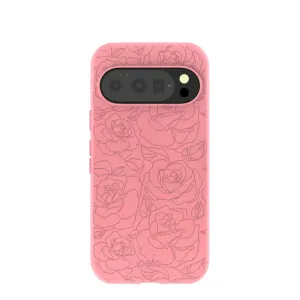 Bubblegum Pink Rosettes Google Pixel 10/10 Pro Case Fashion Texture Hybrid Finish