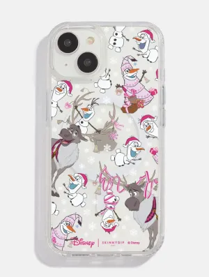 Disney Christmas Olaf & Sven MagSafe iPhone Case Soft Grip Flexible Pattern Texture