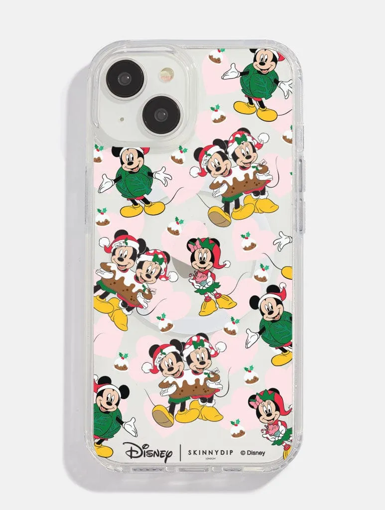 Gloss Texture Disney Mickey & Minnie Christmas MagSafe iPhone Case