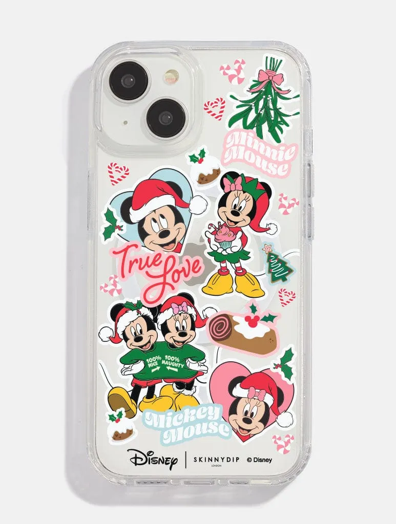 Disney Minnie & Mickey Christmas Sticker MagSafe iPhone Case Protective Surface