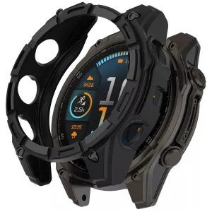 Garmin Fenix 8 - 51mm SOLAR Rugged TPU Case (Black) Hybrid Armor Shielding