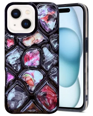 Rugged Surface For Apple iPhone 15 Plus Back Cover Case ( Dual Design Glitter Sparkle and Detachable Diamond Print Case | Soft and Flexible)