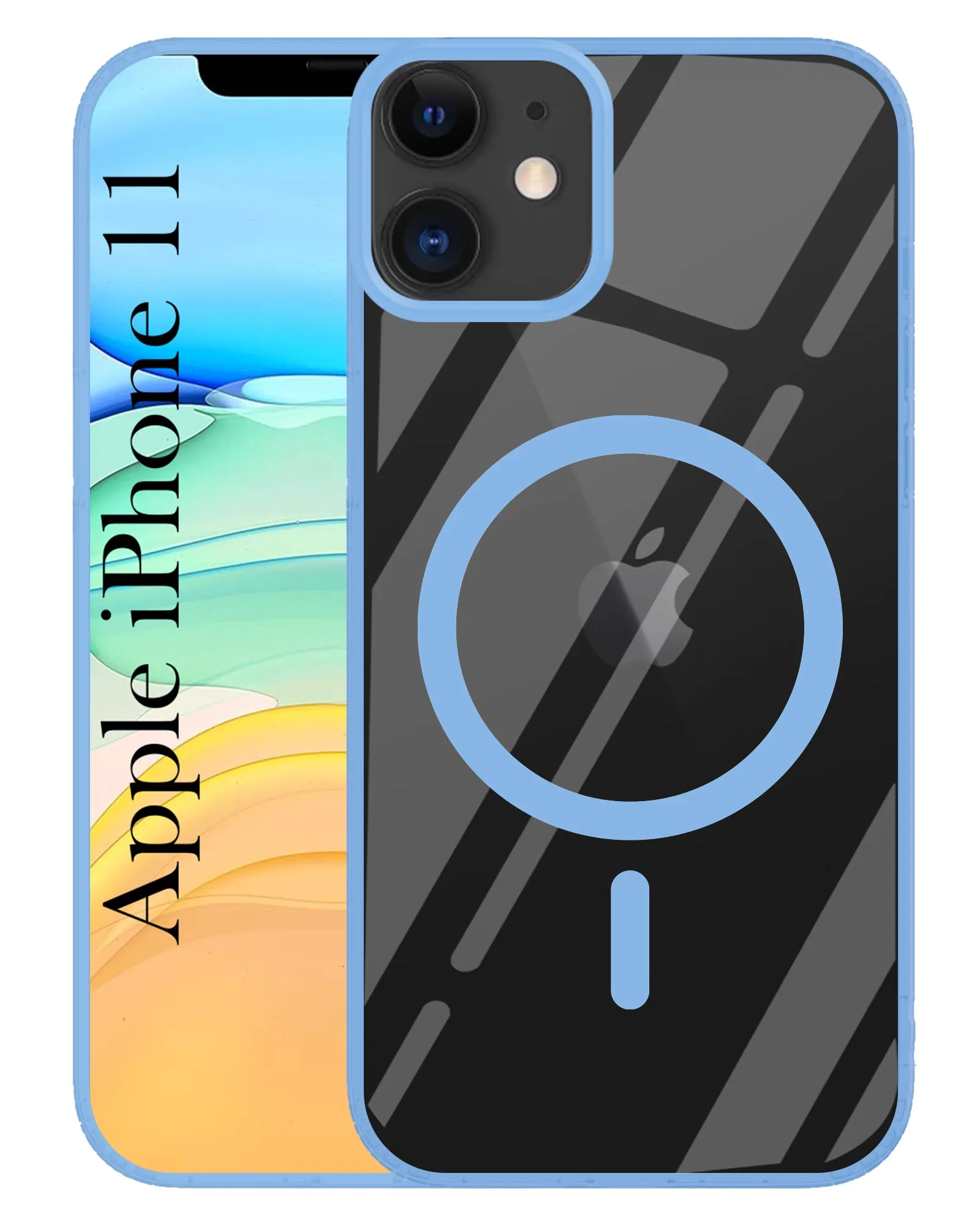 For Apple iPhone 11 Back Cover Case (MagSafe Compatible Wireless Charging | Hybrid Camera Bump Protection | Shockproof Polycarbonate Material) Soft Layer Texture