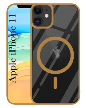 For Apple iPhone 11 Back Cover Case (MagSafe Compatible Wireless Charging | Hybrid Camera Bump Protection | Shockproof Polycarbonate Material) Fashionable Texture Refined Texture