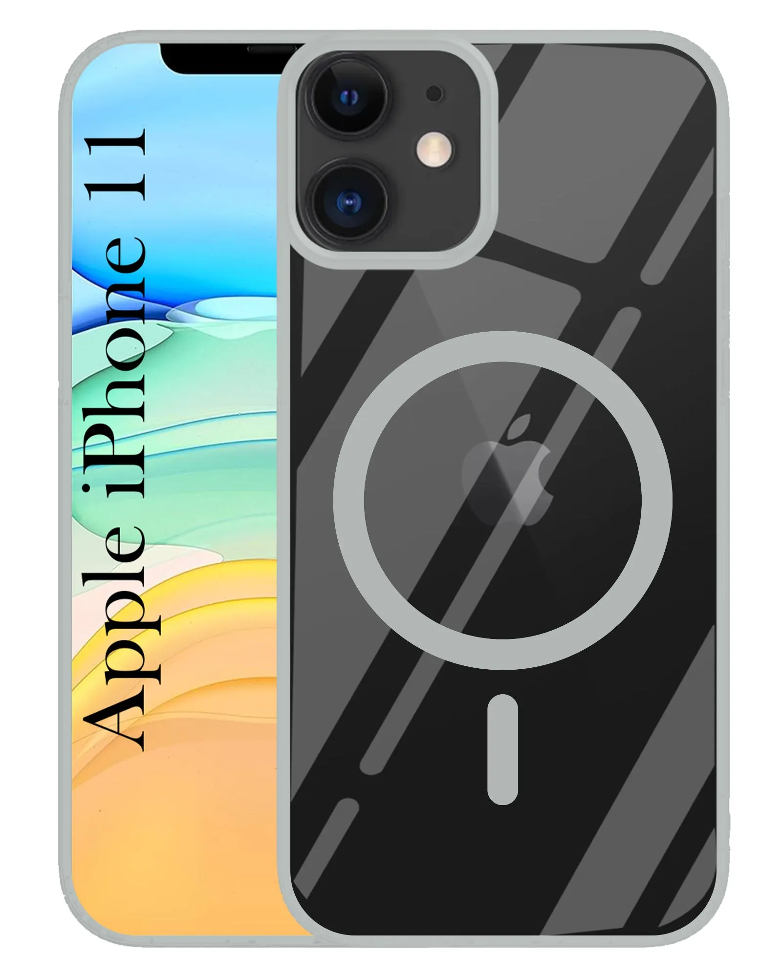 For Apple iPhone 11 Back Cover Case (MagSafe Compatible Wireless Charging | Hybrid Camera Bump Protection | Shockproof Polycarbonate Material) Soft Grip Layer Rugged Finish