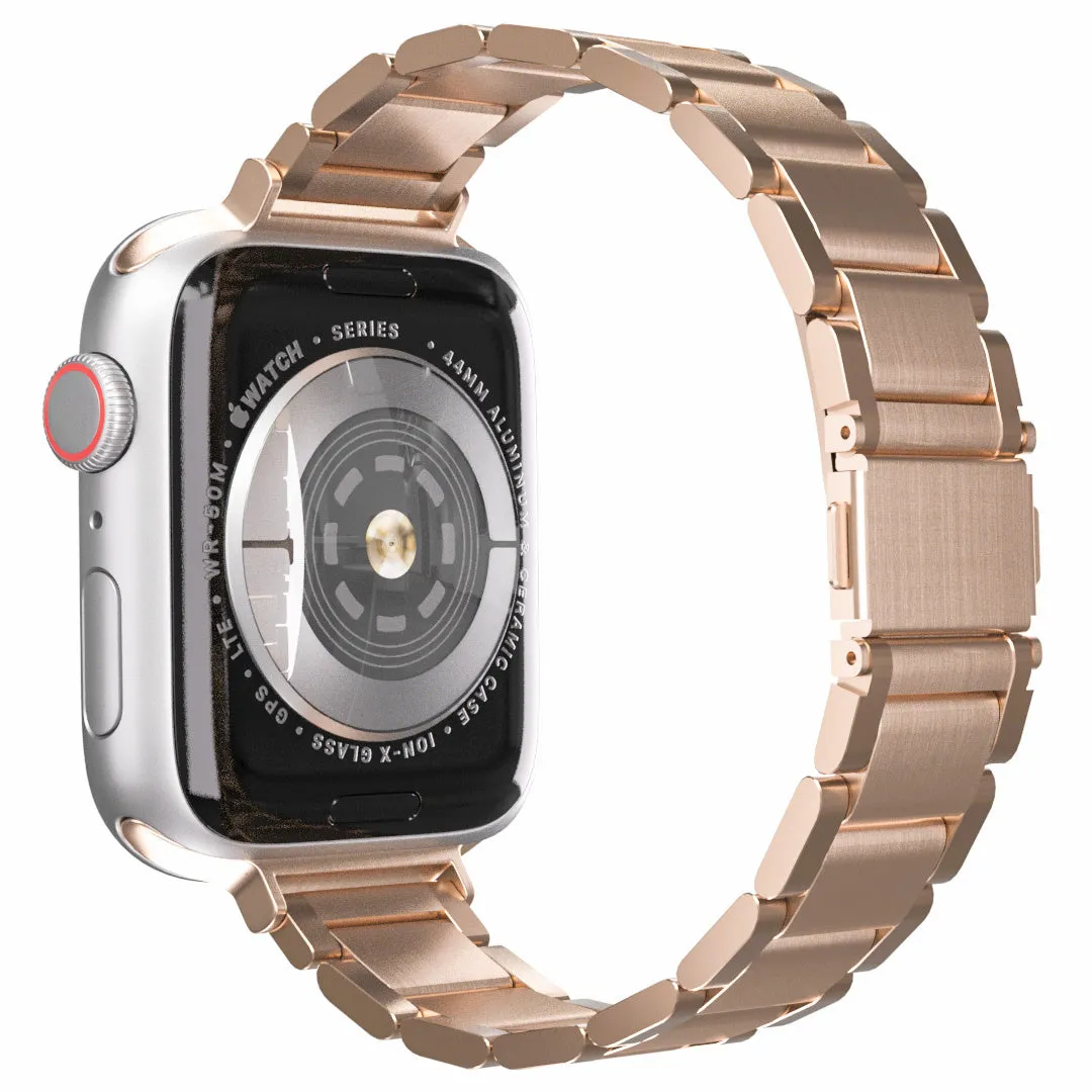 Apple Watch Luxury Metal Strap 'Slim' (Rosegold) Elegant Lightweight Look