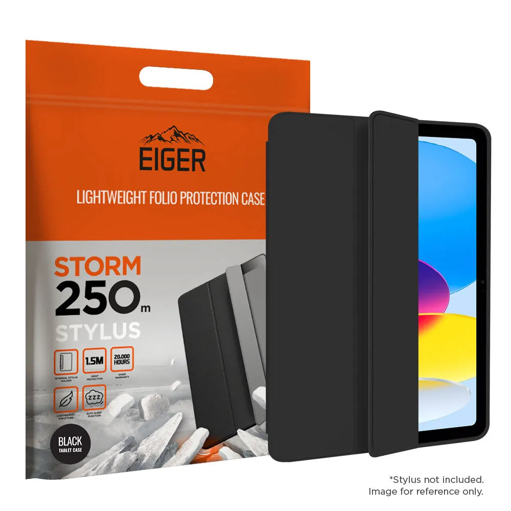 Eiger Storm 250m Stylus Case for Apple iPad 10.9 (10th Gen) in Black pad cover for creative tasks