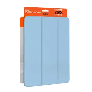 Eiger Storm 250m Stylus Case for Apple iPad 10.9 (10th Gen) in Light Blue in Retail Sleeve home office use Soft Cushion