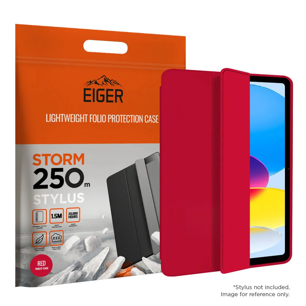 rugged pad guard Eiger Storm 250m Stylus Case for Apple iPad 10.9 (10th Gen) in Red