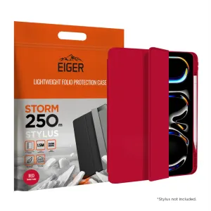 Eiger Storm 250m Stylus Case for Apple iPad Pro 11 (2024) in Red Tablet Sleeve Ergonomic Grip
