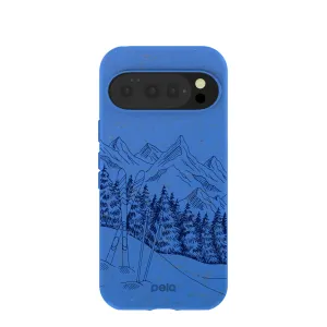 Durable Finish Compact Build Electric Blue Backcountry Ski Google Pixel 10/10 Pro Case