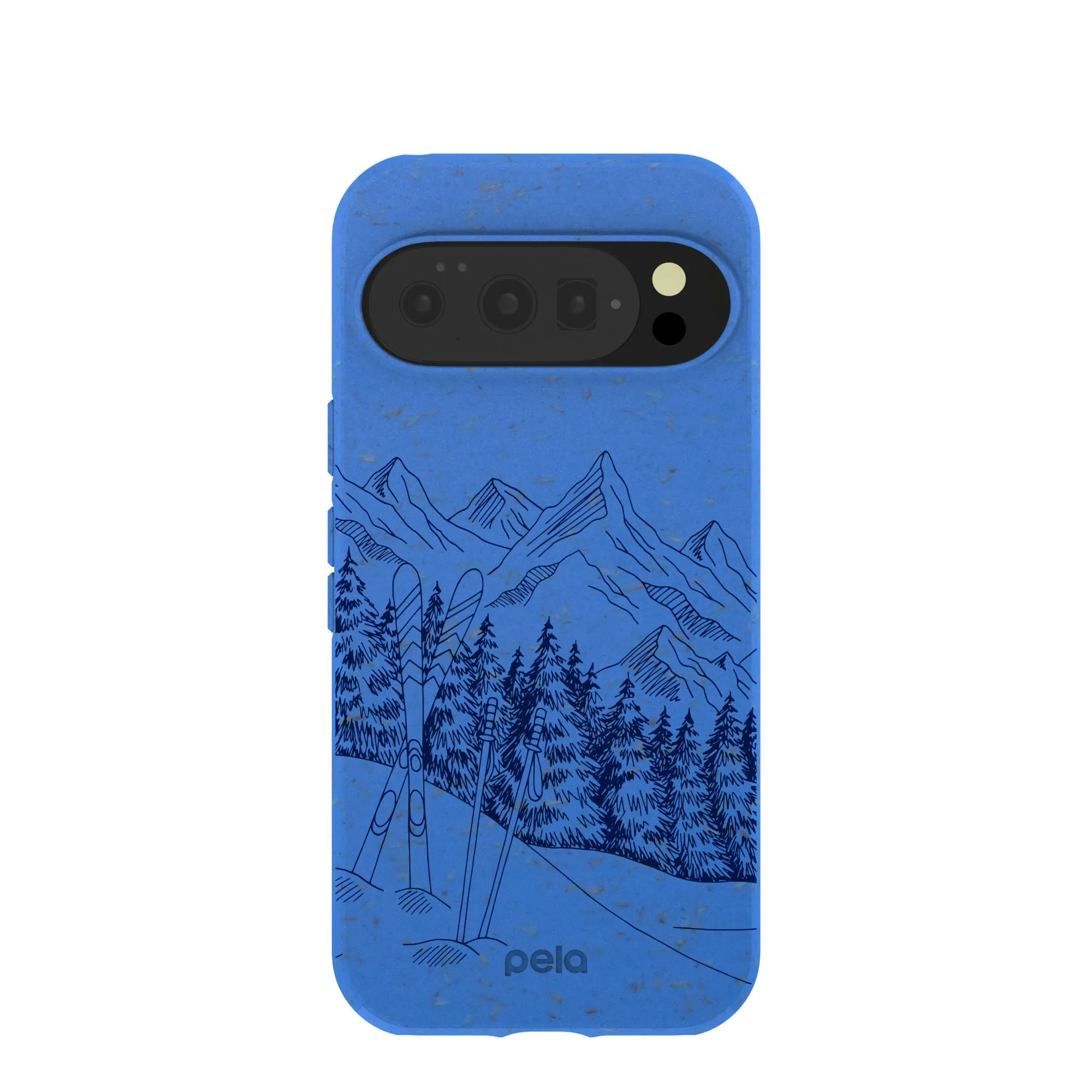 Durable Finish Compact Build Electric Blue Backcountry Ski Google Pixel 10/10 Pro Case