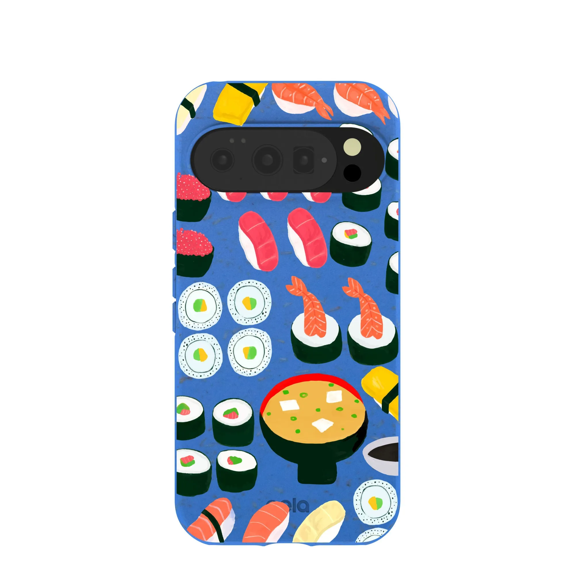 Marble finish Minimal Pattern Texture Electric Blue Sushi Night Google Pixel 10/10 Pro Case