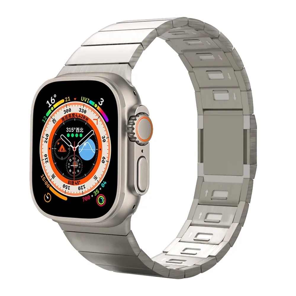 Modern Aesthetic Appeal Apple Watch 'One Bead' Steel Strap (Titanium)