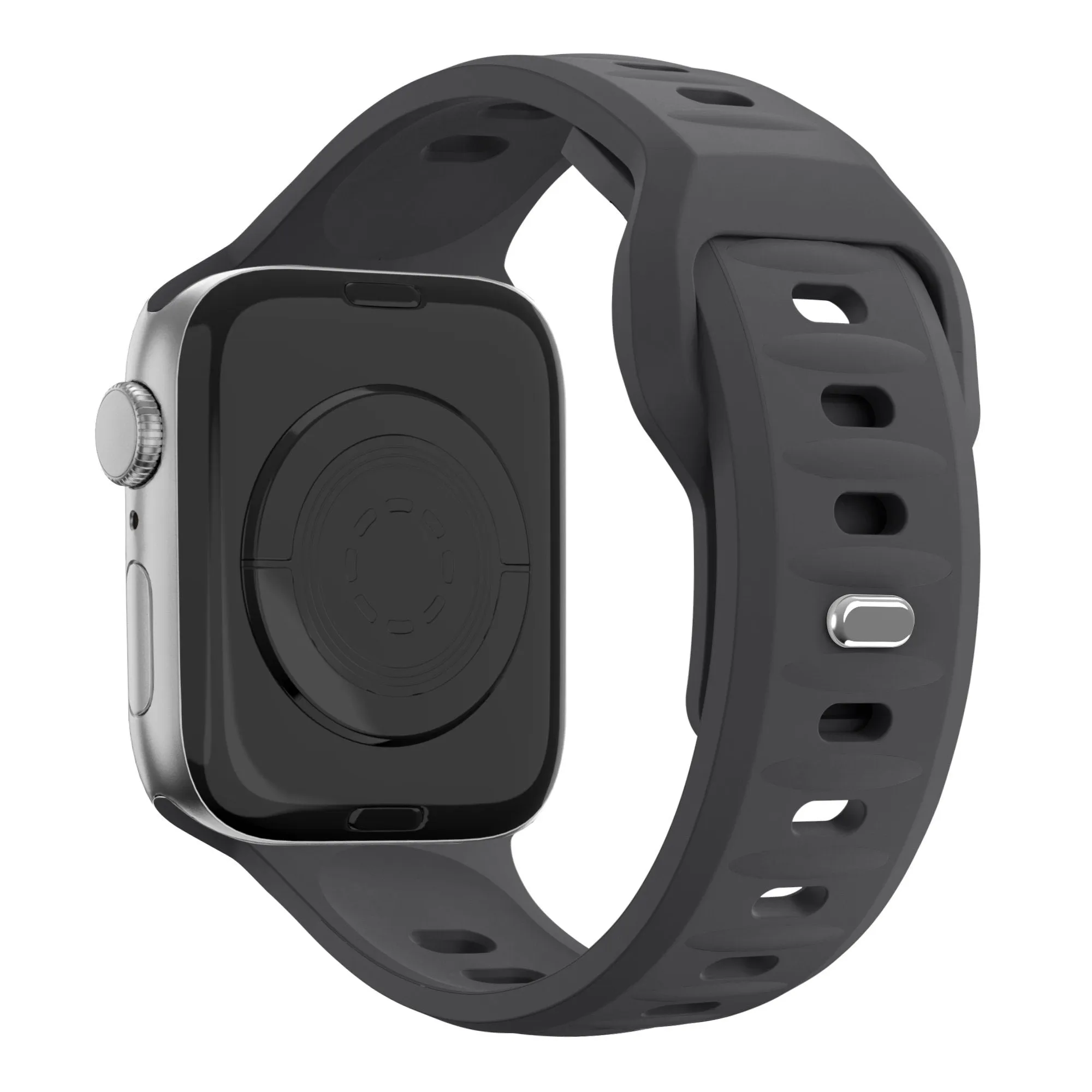 Bandz Apple Watch Silicone Strap 'Outdoor' (Dark Gray) Strong Closure Modern Durable Fit