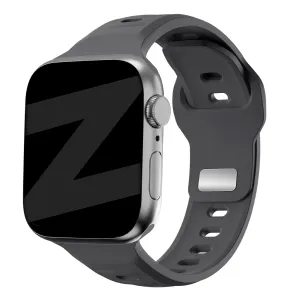 Adjustable Closure Active Flexibility Bandz Apple Watch Silicone Strap 'Outdoor' (Dark Gray)