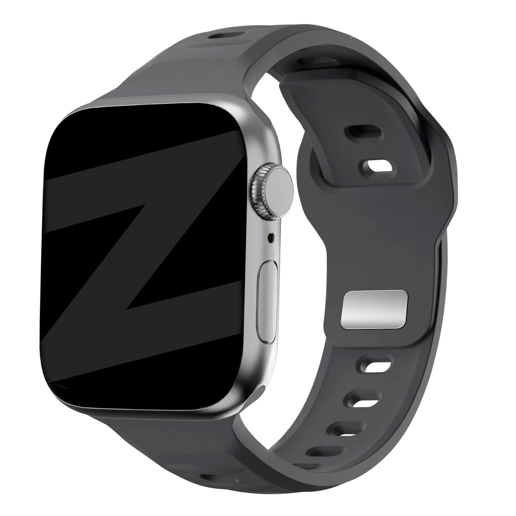 Adjustable Closure Active Flexibility Bandz Apple Watch Silicone Strap 'Outdoor' (Dark Gray)