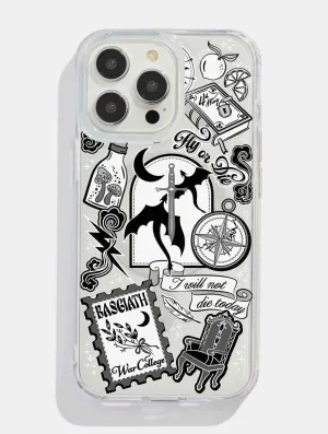 Fourth Wing Sticker Glitter MagSafe iPhone Case Durable Quality