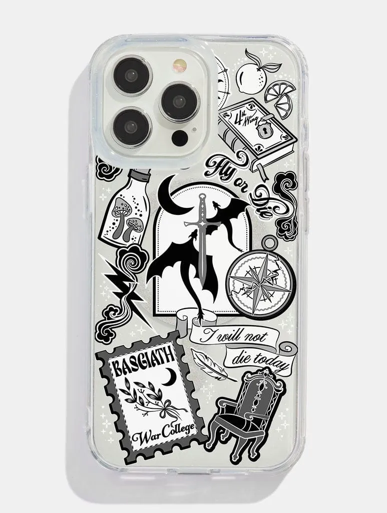 Fourth Wing Sticker Glitter MagSafe iPhone Case Glossy Look Office Accessory