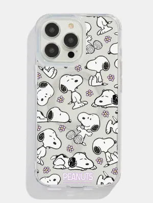 Peanuts x Skinnydip Snoopy Lilac Daisy Glitter MagSafe iPhone Case Gloss Layer Light Touch