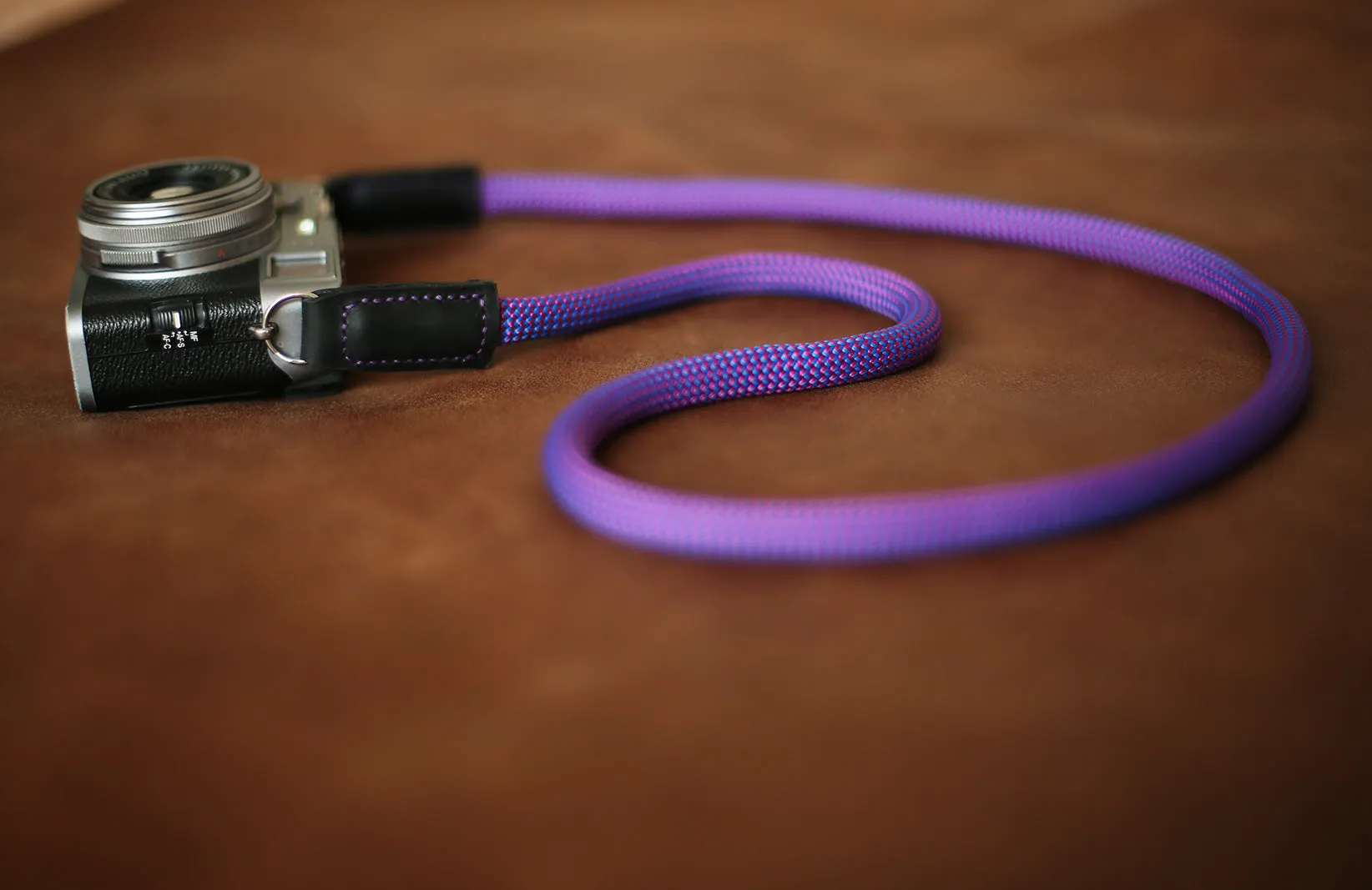 Wearable Lanyard Purple Climbing rope camera neck shoulder strap handmade | Windmup.com