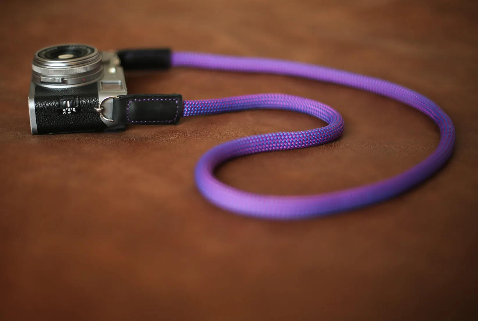 Purple Climbing rope camera neck shoulder strap handmade | Windmup.com Daily Use Phone Safety
