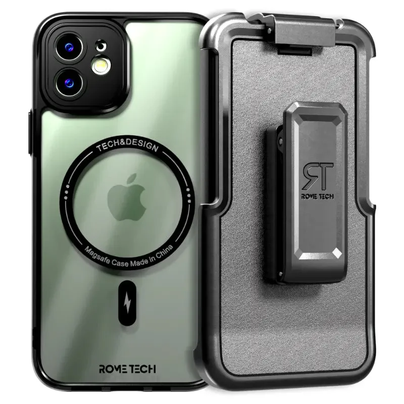 Durable Coating Polished Surface Texture Apple iPhone 12 Clear Case with Magsafe