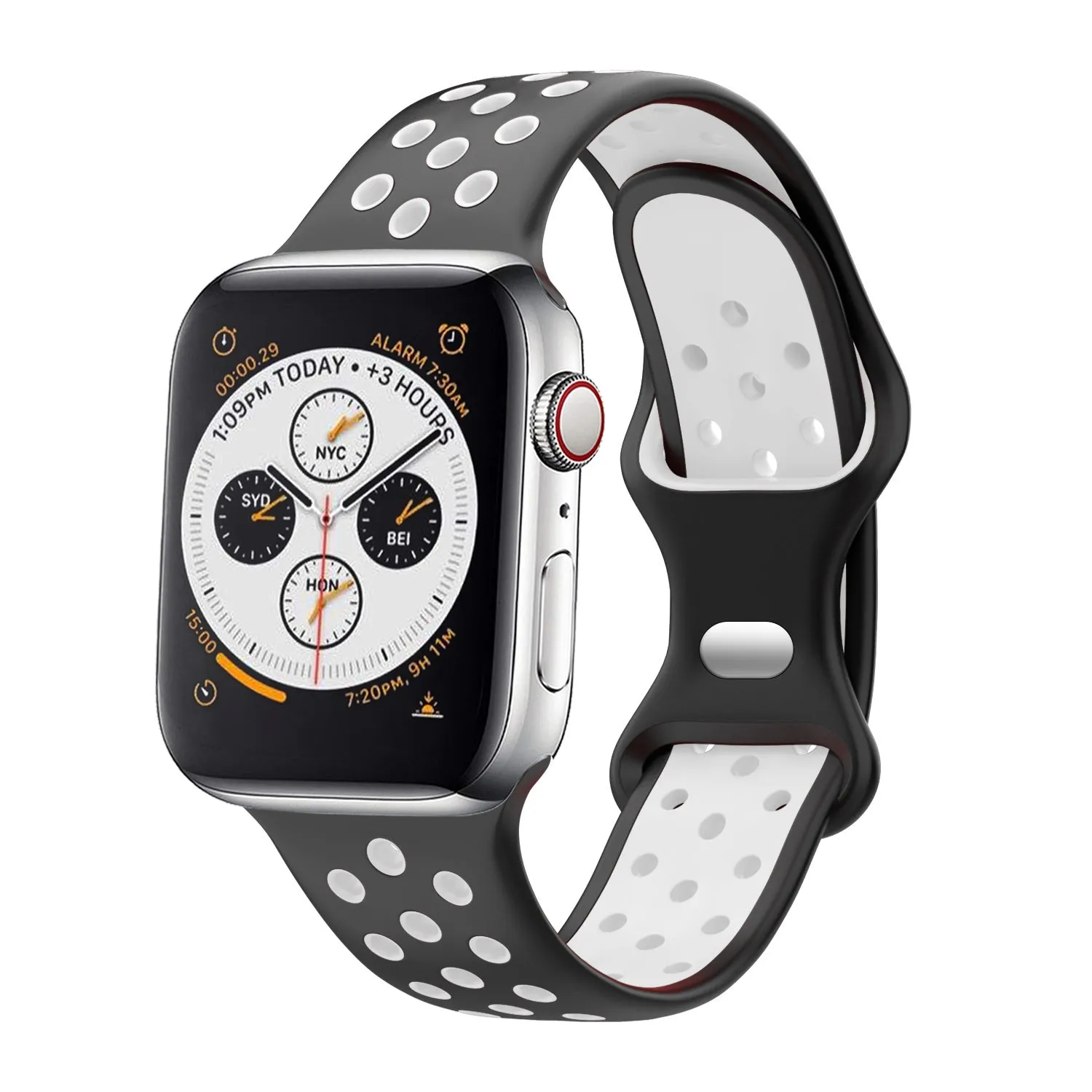 Apple Watch Sport Strap Classic (Black/White) Premium Craft Urban Accessory