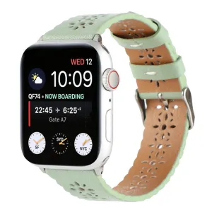 Rugged Build Design Apple Watch Patterned Leather Strap (Light Green)