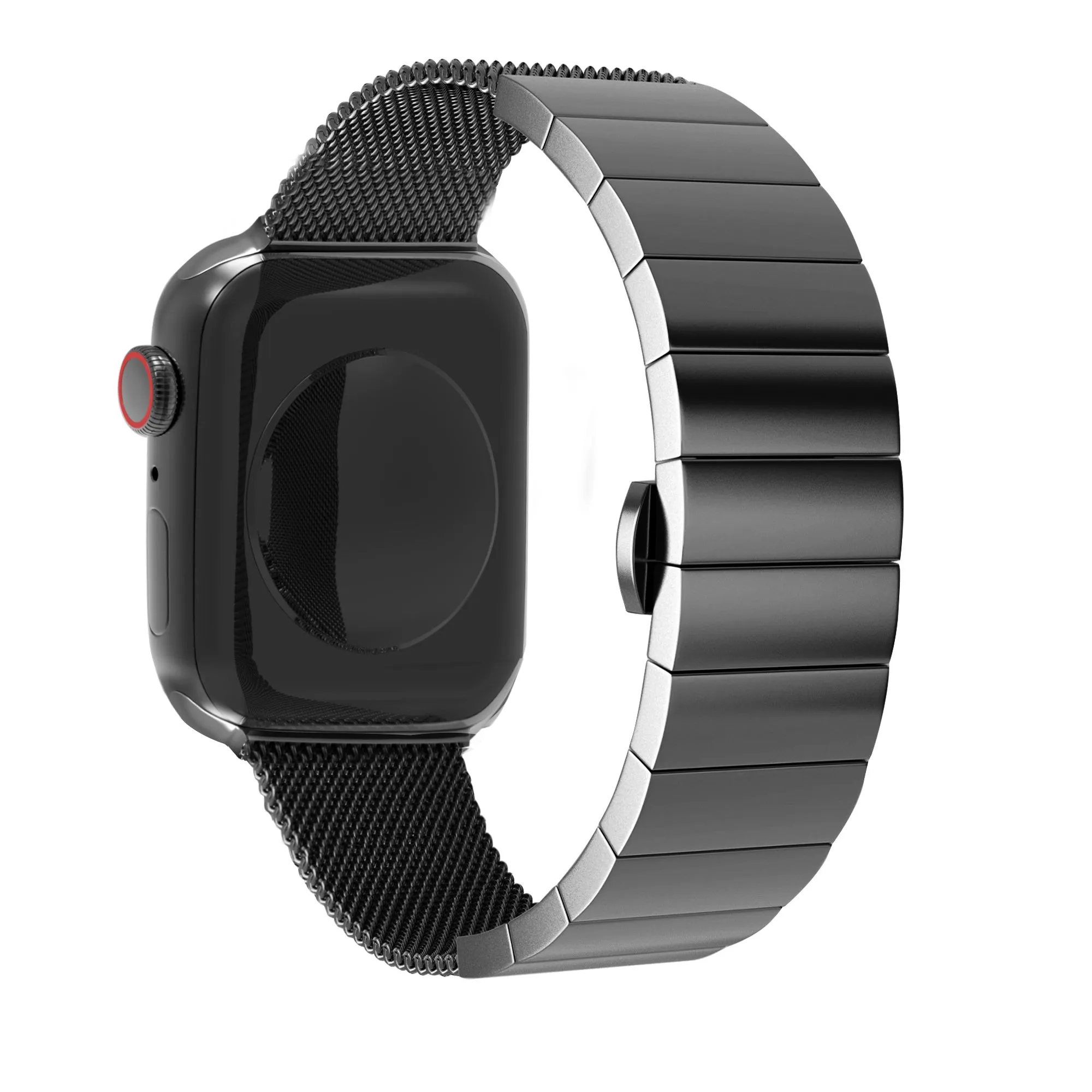 Apple Watch Steel/Milanese Strap (Black) Modern Aesthetic Appeal Breathable Design