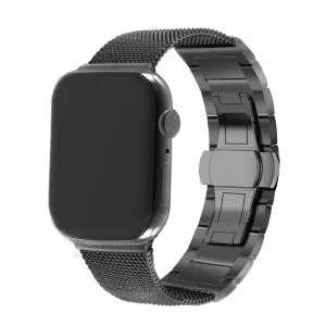 Apple Watch Steel/Milanese Strap (Black) Luxury Texture