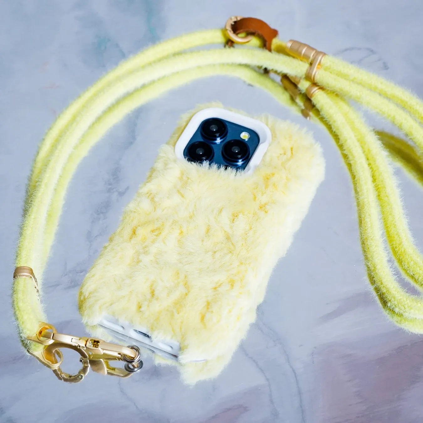 Travel Friendly FELICITY FLUFFY CROSSBODY PHONE STRAP