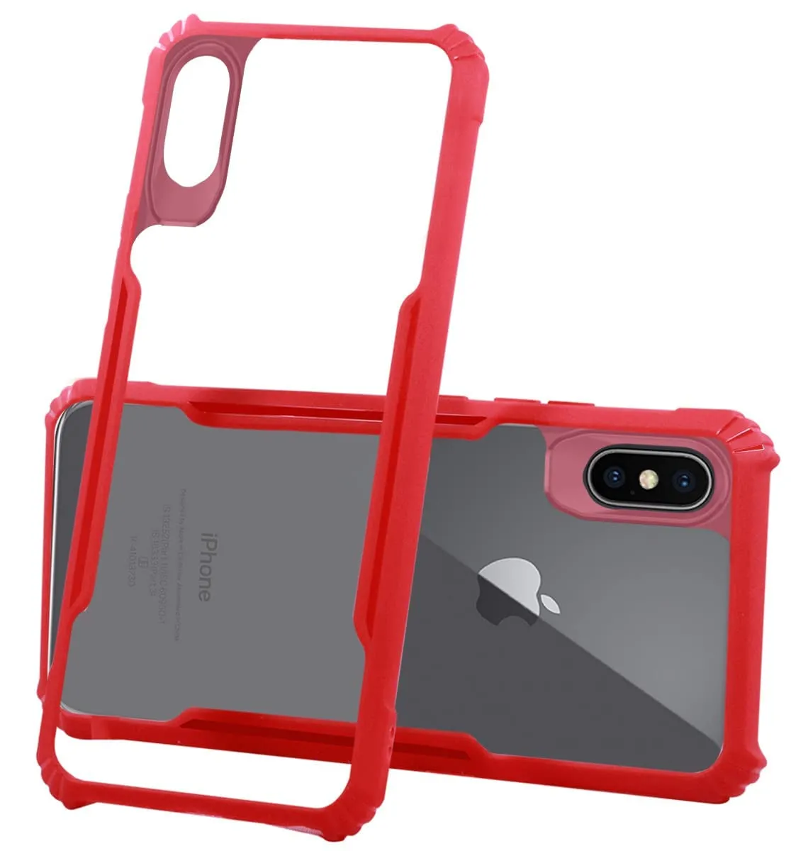 For Apple iPhone XR Back Cover Case ( Shockproof with Polycarbonate Clear Panel | Professional Black) Protective Frame Premium Texture Design