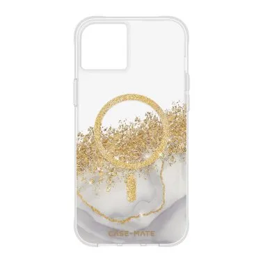 Unique Texture Protective Form iPhone 13/14/15 Variations Case-Mate Karat MagSafe Case - Marble