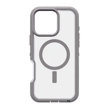 iPhone 16 Pro Max Otterbox Defender XT Clear Pro w/ MagSafe Series Case - Clear/Grey - Snow Capped Hybrid Material
