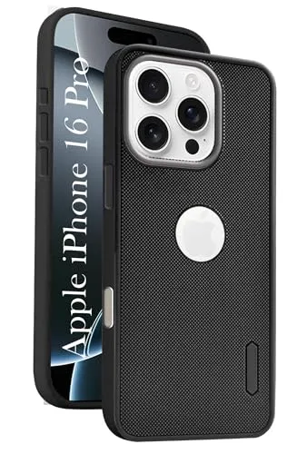 Color Pattern For Apple iPhone 16 Pro Back Cover Case ( Textured Grip Design | Camera Protetion | Slim and Light Weight | Soft Touch and Feel | Black )