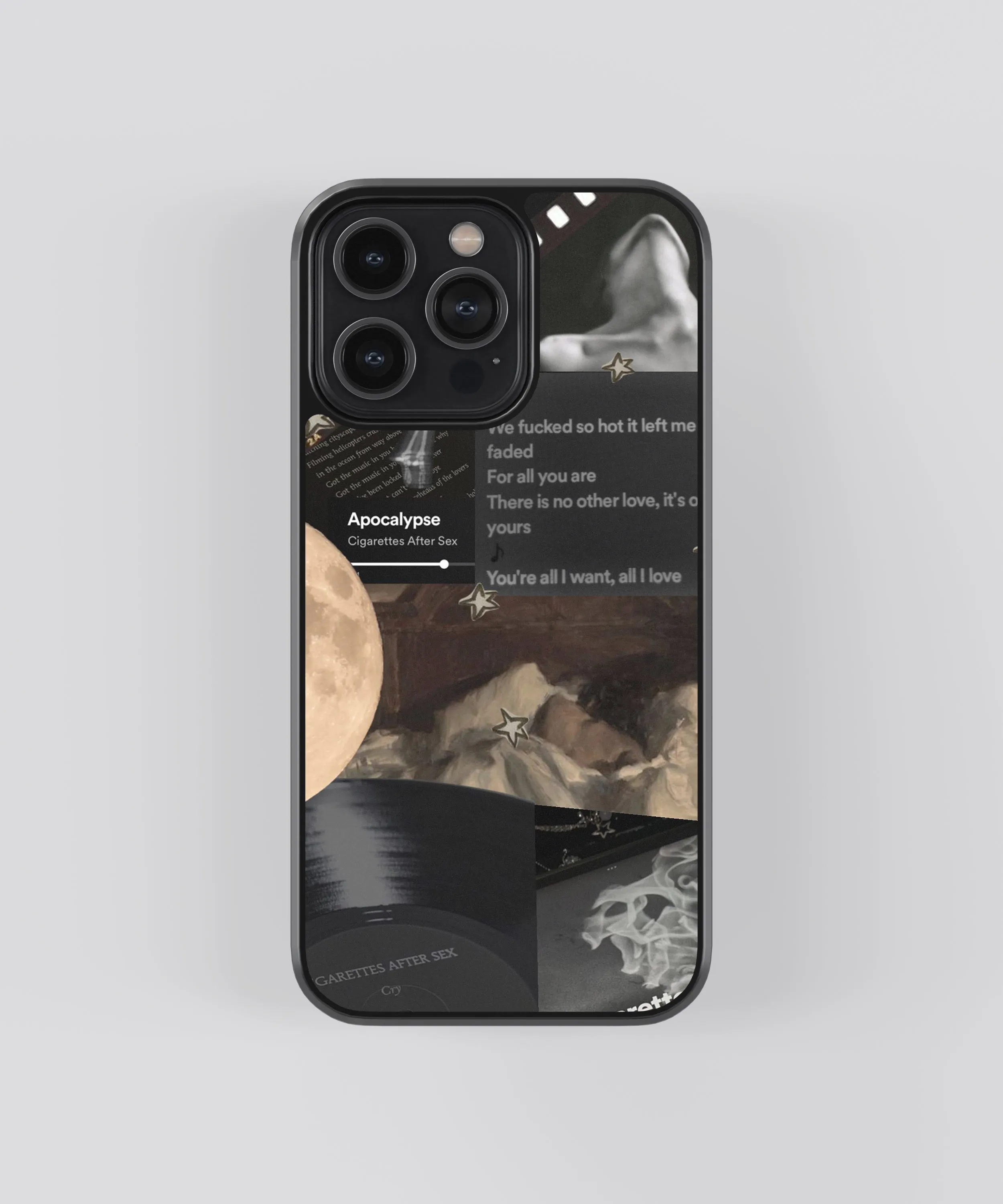 Elegant Detail Flexible Edge CAS Aesthetic Spotify Glass Phone Case Cover