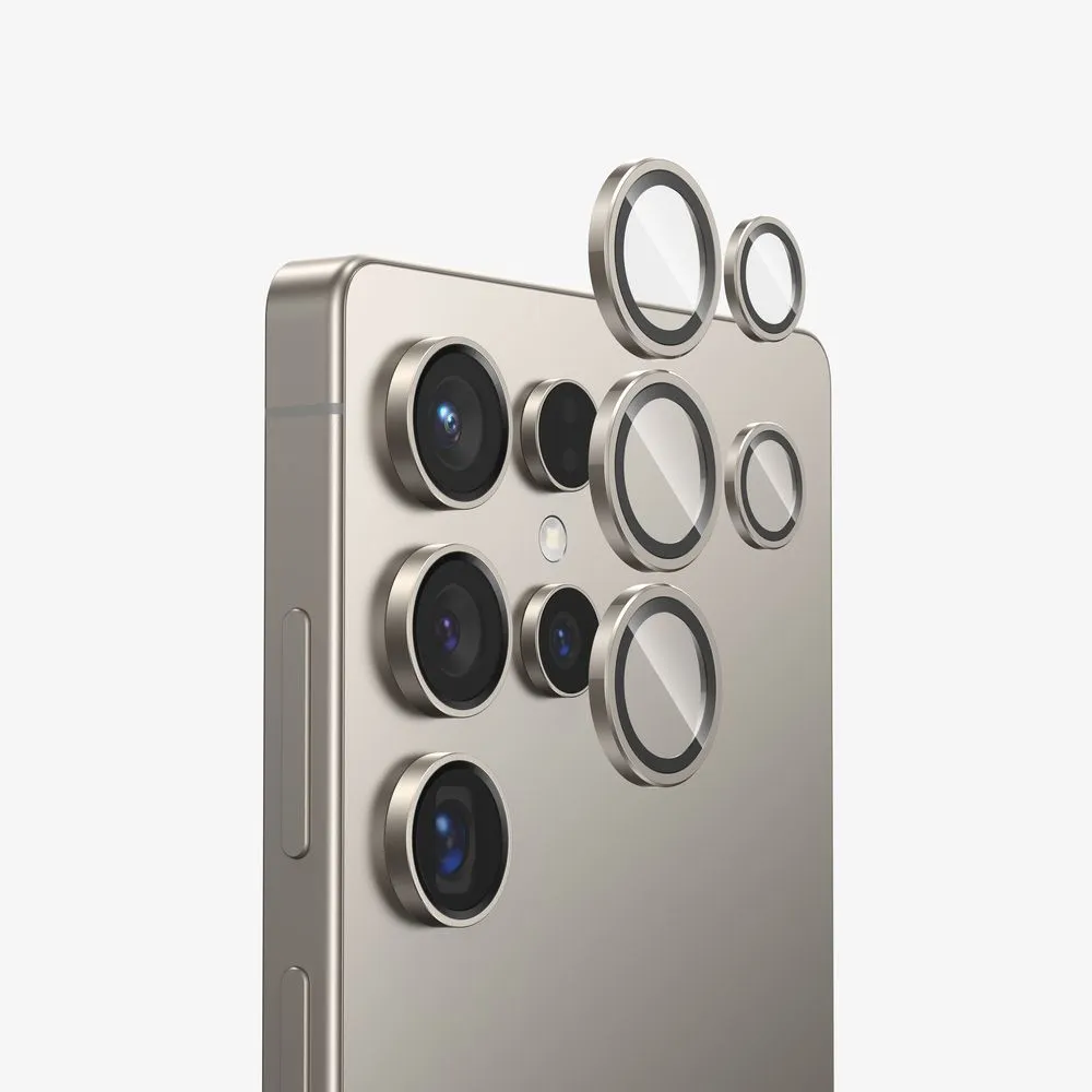 mobile phone glass unbreakable glass film FLOLAB NanoArmour for Samsung Galaxy S25 Ultra Camera Lens Protector Anti Reflective Coating - 3 Color Options