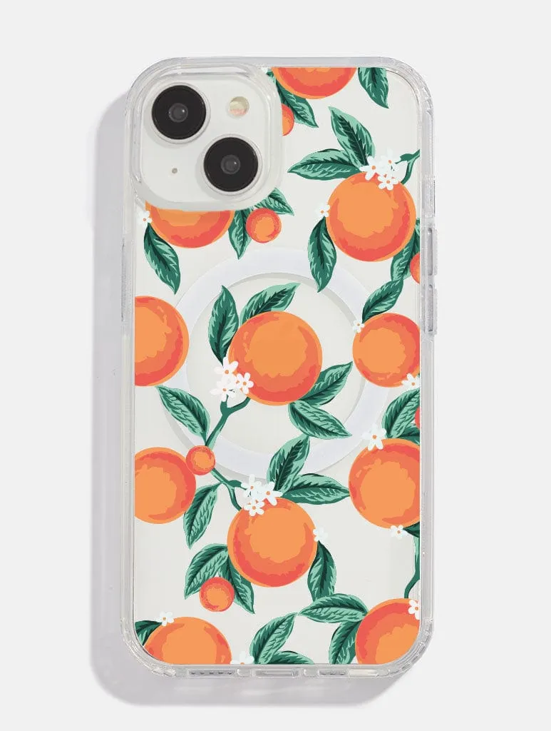 Modern Touch Strong material Floral Orange MagSafe iPhone Case