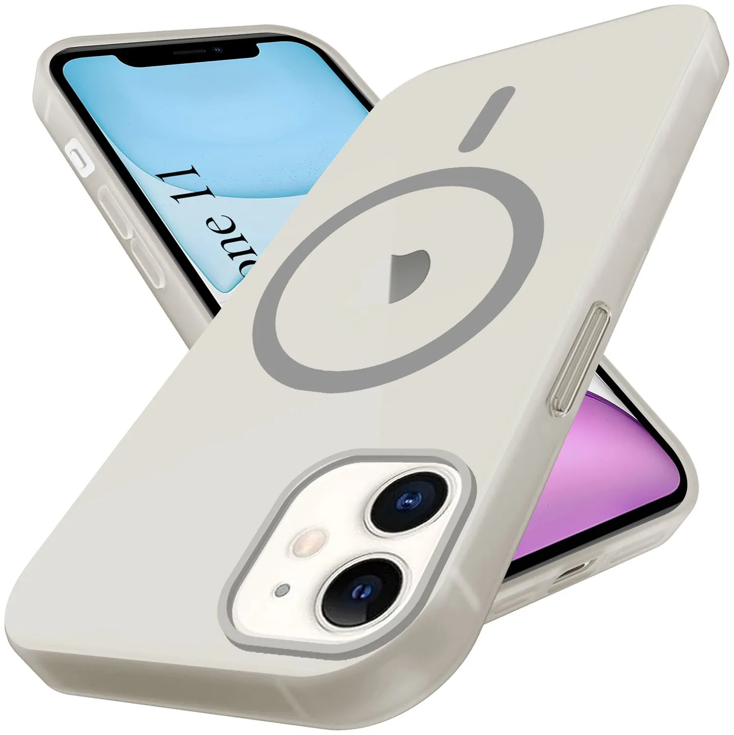 For Apple iPhone 11 Back Cover Case (Frosted Matte Feel | MagSafe Compatible Wireless Charging | Polycarbonate Material) Hybrid Finish Texture