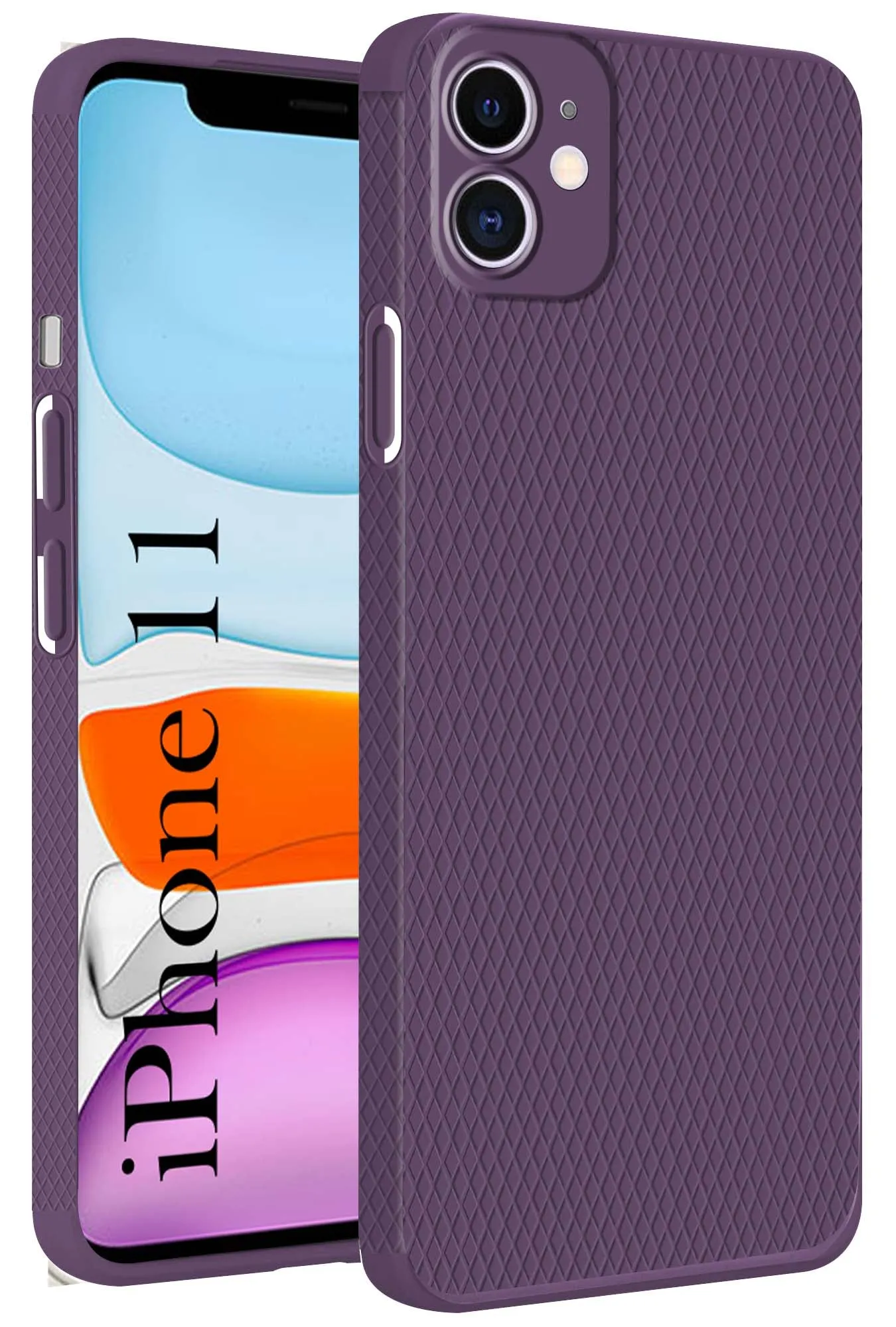 Creative Pattern For Apple iPhone 11 Back Cover Case (Liquid Silicone | Side Grip | Camera Protection)