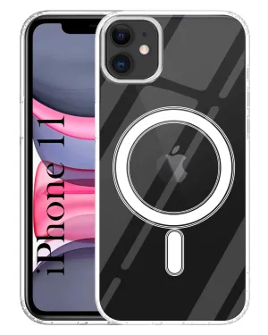 For Apple iPhone 11 Back Cover Case ( MagSafe Compatible Wireless Charging | Hybrid Camera Bump Protection | Shockproof Polycarbonate Material) Premium Detail Finish Soft Surface Layer