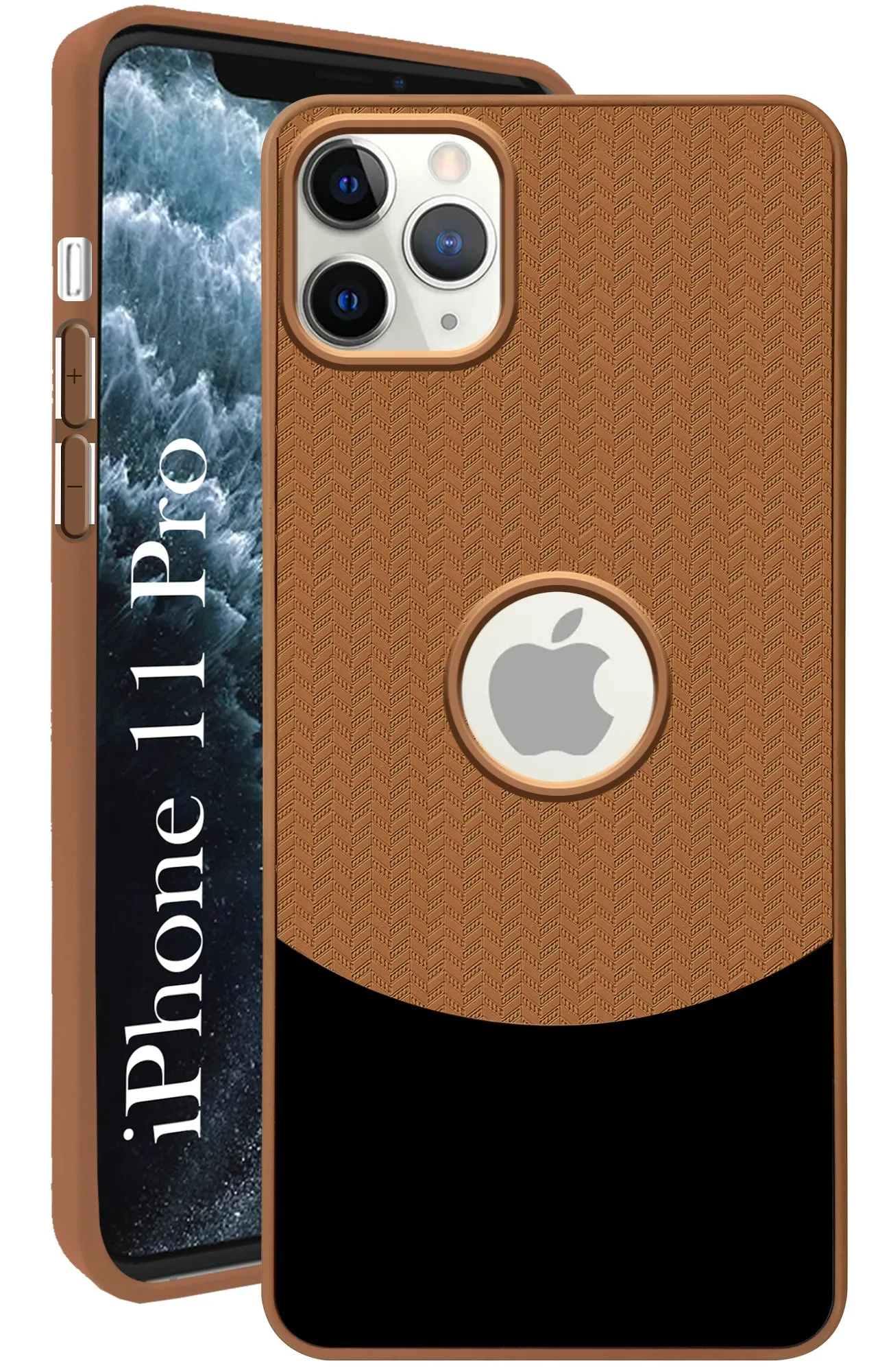 Minimal Build Texture For Apple iPhone 11 Pro Back Cover Case (Elegant PU Leather Finish | Premium Minimalist Professional | Camera Protection Bump)