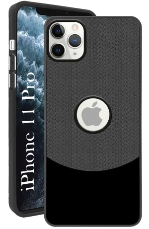 Wireless Compatible Trendy Texture For Apple iPhone 11 Pro Back Cover Case (Elegant PU Leather Finish | Premium Minimalist Professional | Camera Protection Bump)